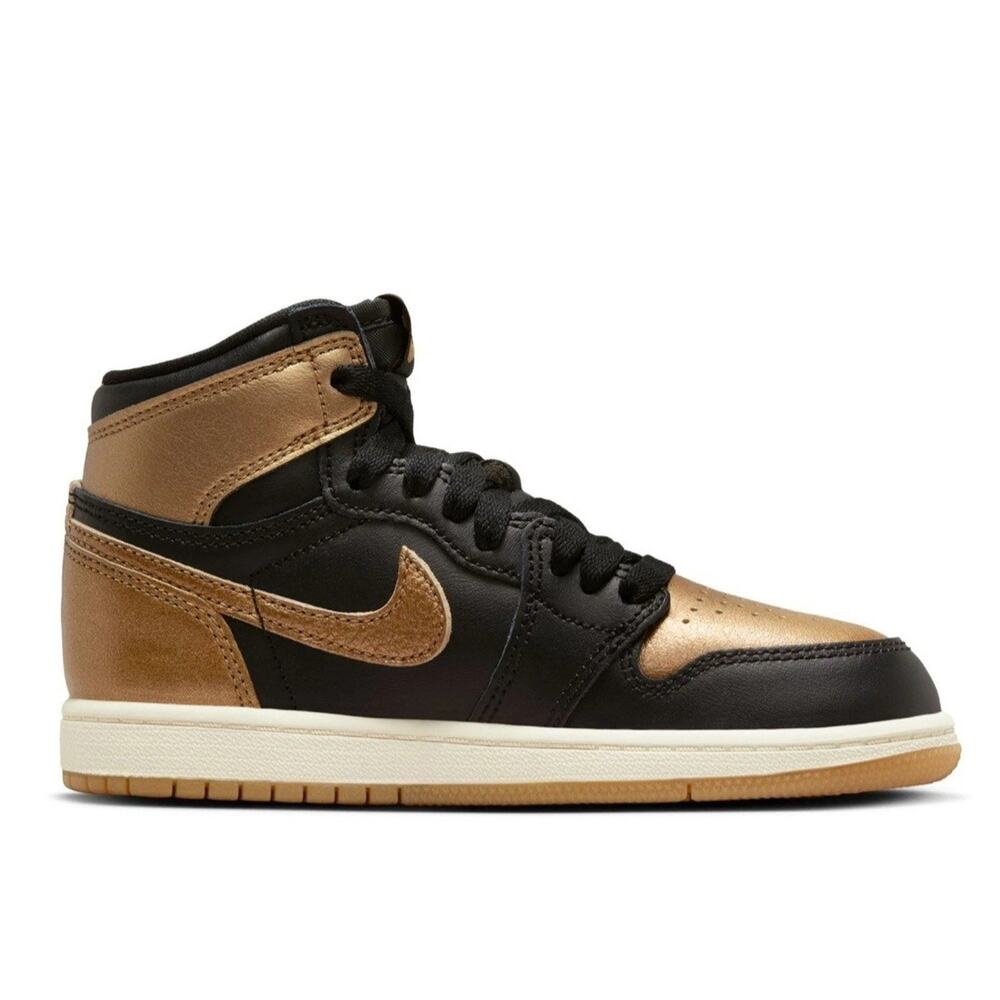 Nike Air Jordan 1 Retro High OG Mens 9.5 DZ5485-071 Black/Metallic Gold New - Picture 3 of 6